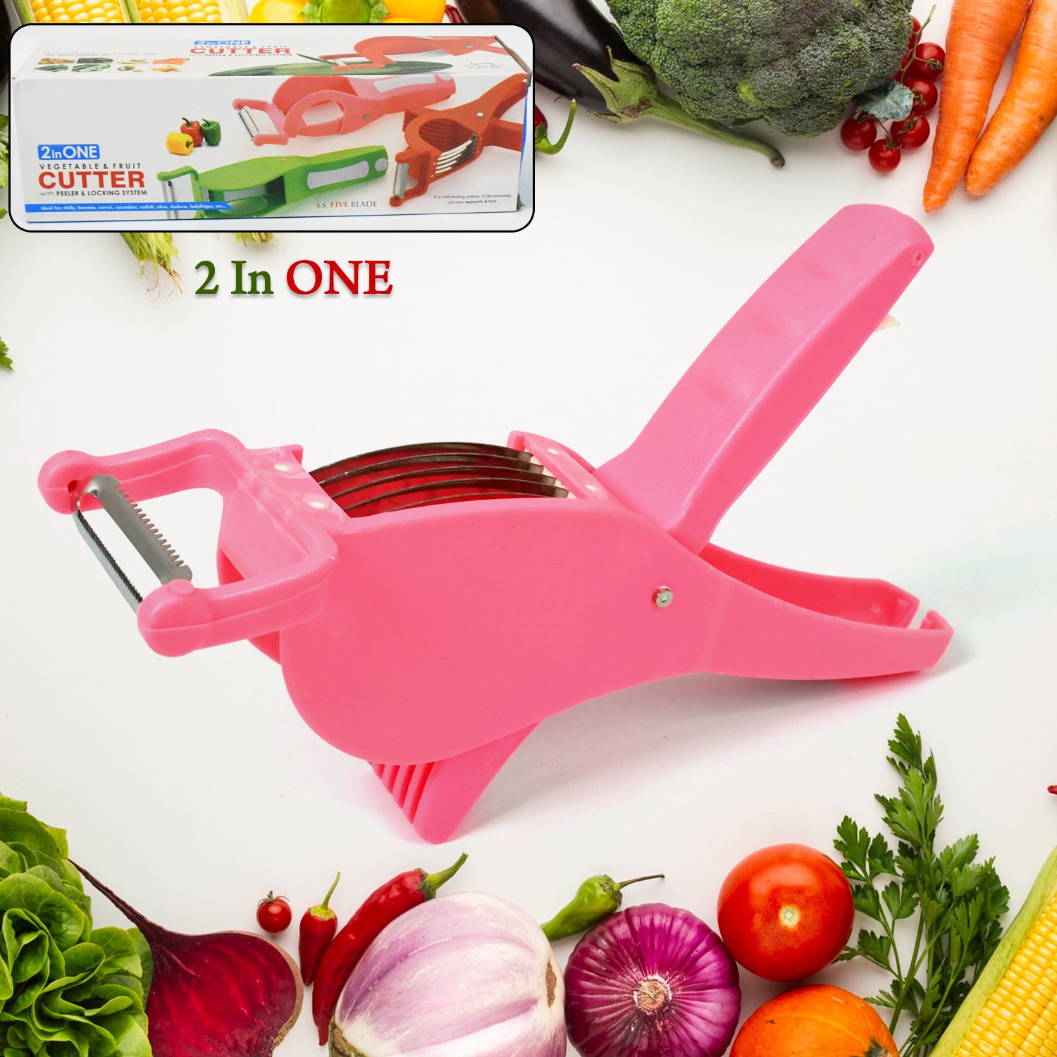 Vegetable & Fruit Multi Cutter 5 Blade Vegetable Cutter With Peeler