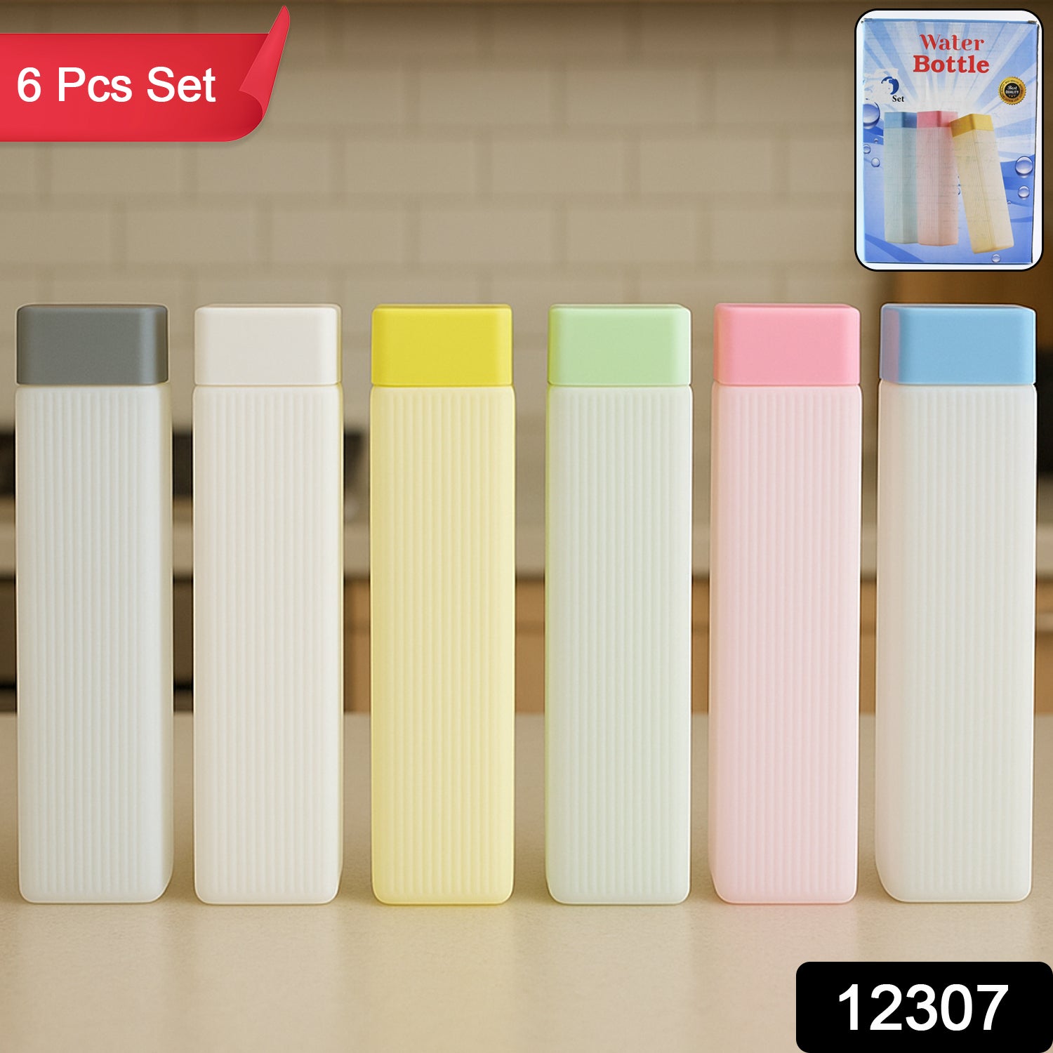 Premium BPA free Leakproof Water Bottles (6pcs set)