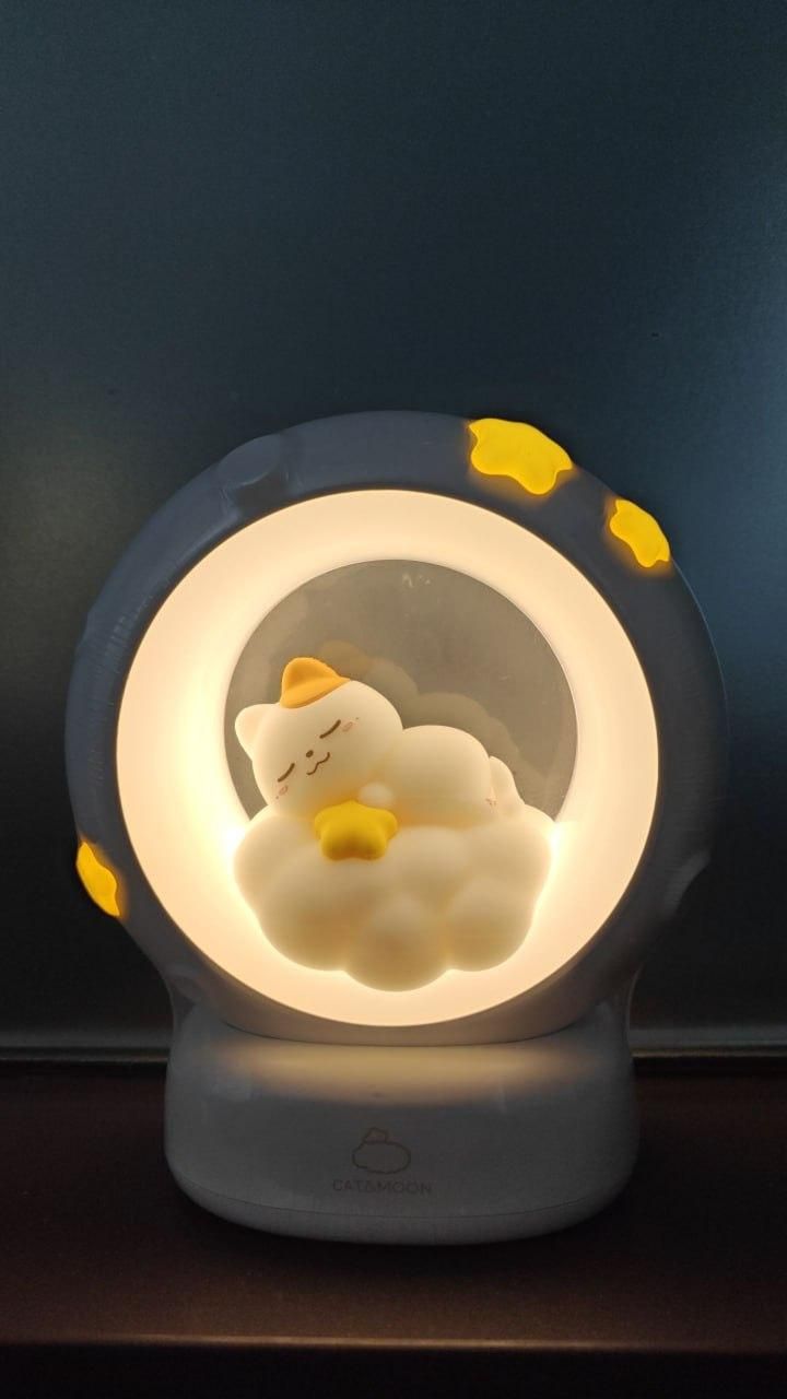 CozyCat Glow: Sleeping Cat LED Night Light with Touch Control