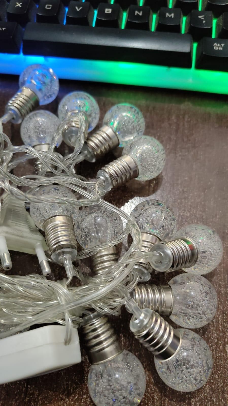LumiBubbles: 14-LED Crystal Bubble Ball String Fairy Lights – For Whimsical, Dreamy Decor