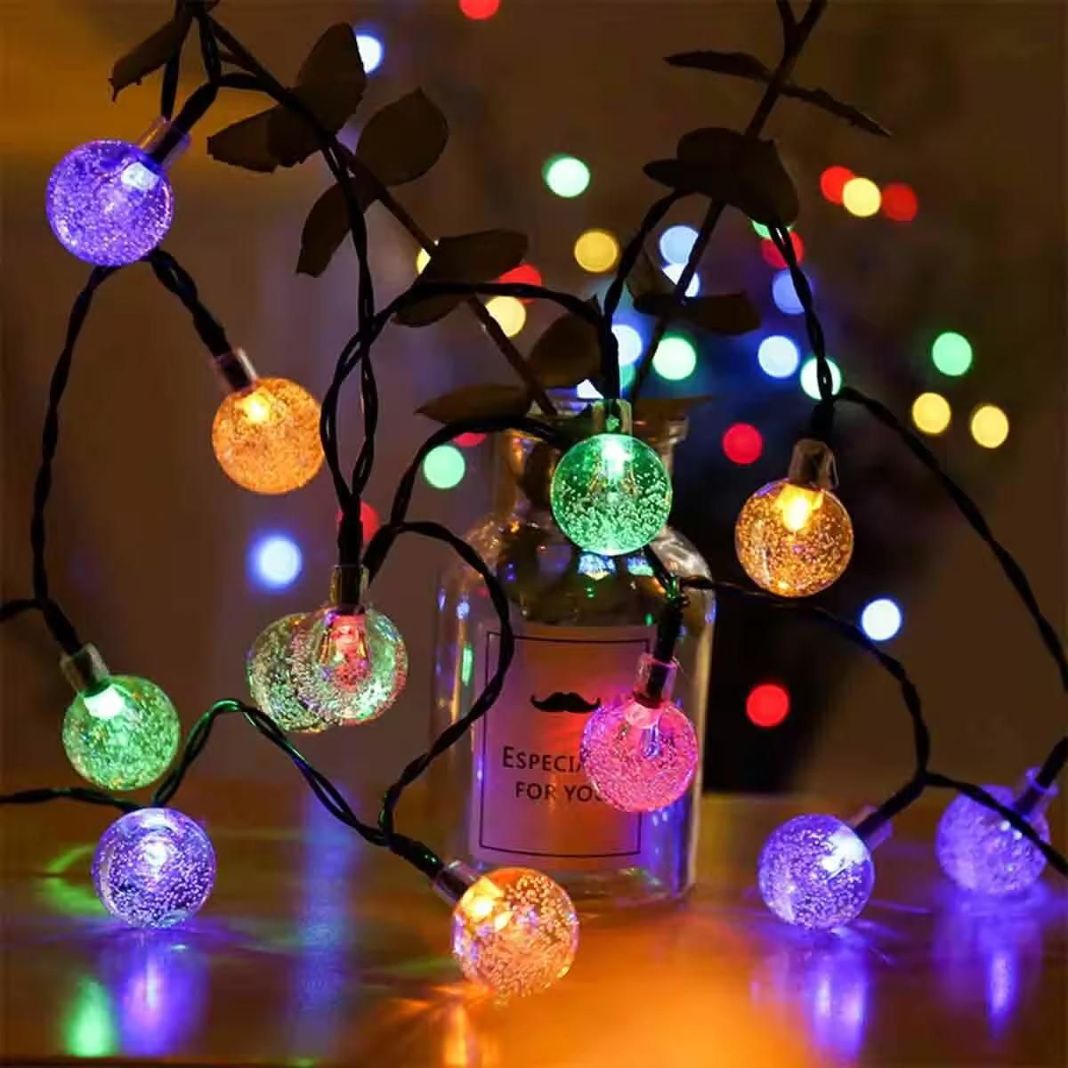 LumiBubbles: 14-LED Crystal Bubble Ball String Fairy Lights – For Whimsical, Dreamy Decor