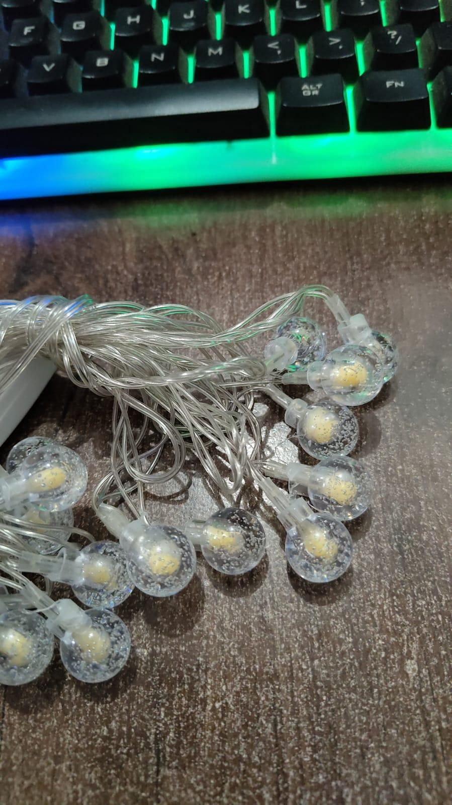 CrystalGlow 16-LED Ball String Lights – Elegant Ambience for Every Occasion