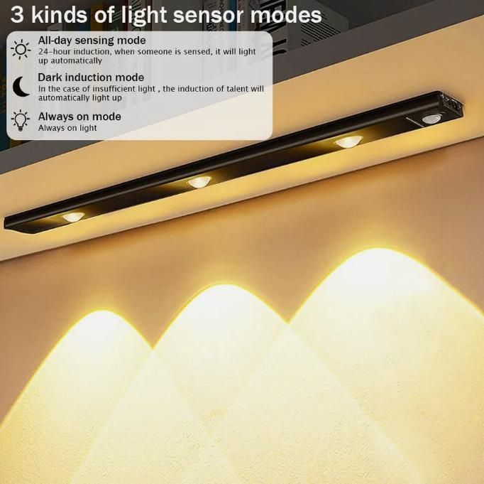 LumiSense: USB Rechargeable LED Motion Sensor Cabinet Light – Smart Lighting On Demand