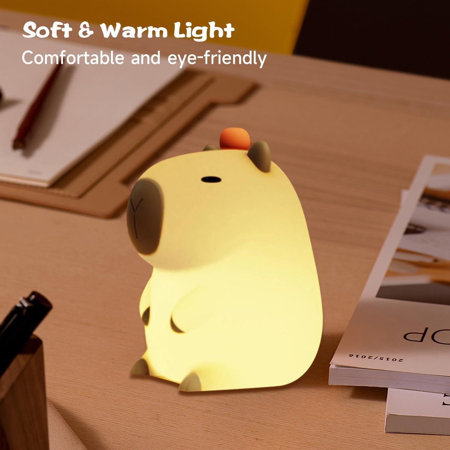 CapyGlow Companion: USB Rechargeable Capybara Night Light