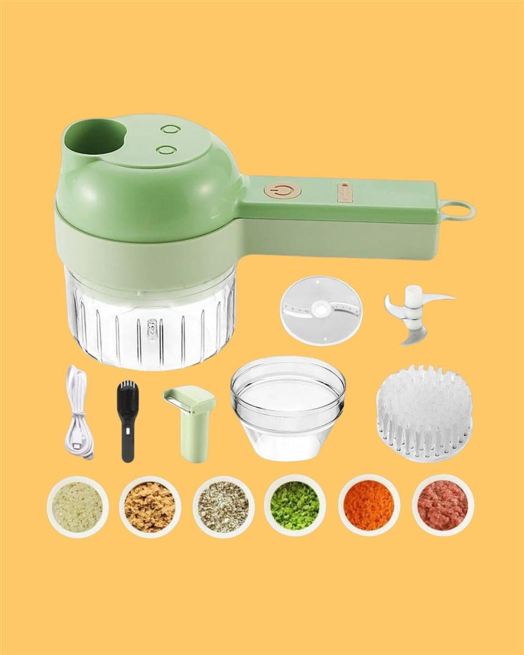 Portable Electric Vegetable Cutter Set 4 in 1
