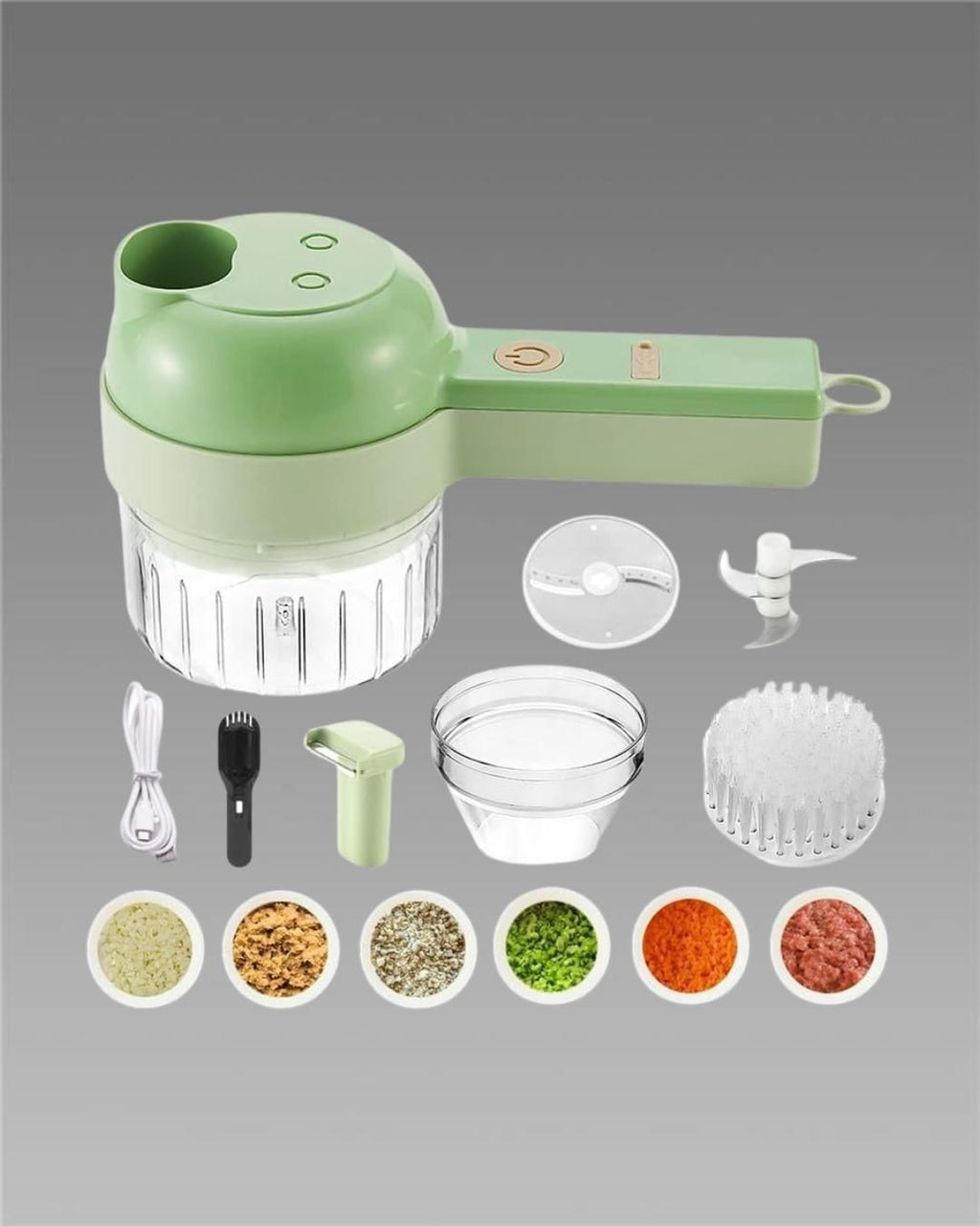 Portable Electric Vegetable Cutter Set 4 in 1