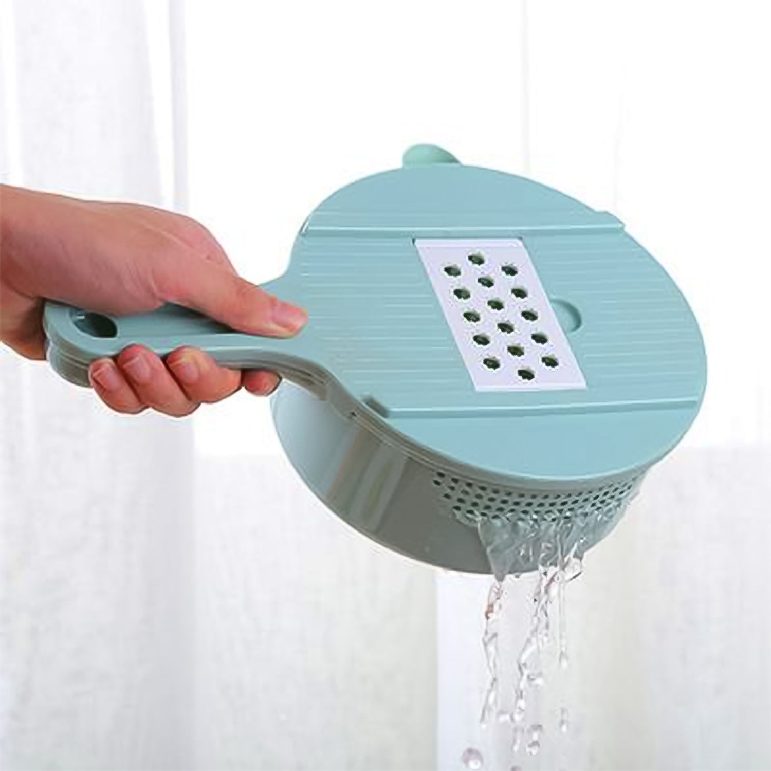 Vegetable Chopper With Drain Basket  6 In 1 Vegetable Slicer Blades (1 Set)
