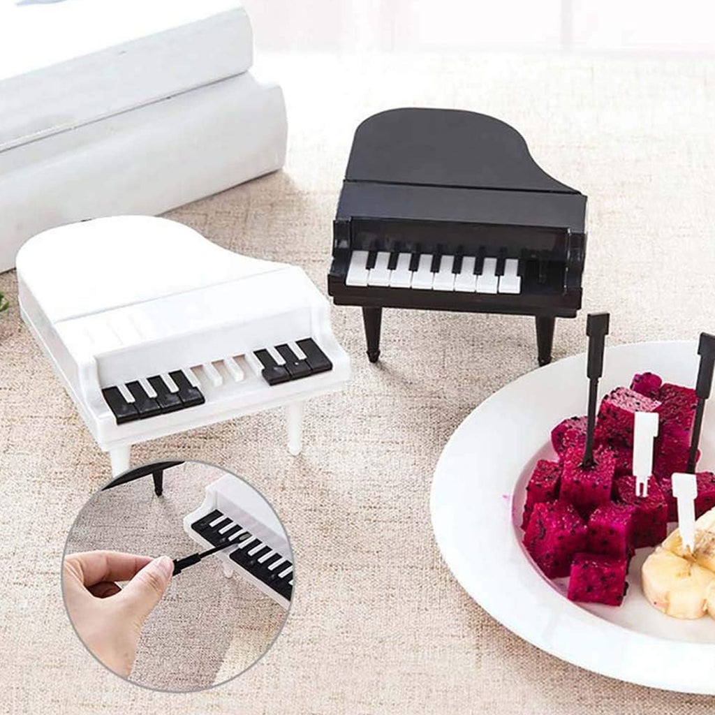 Creative Piano Fruit Forks Set Food Sticks For Dessert Fruit Snack Picking Kitchen Dining Tools (10 Pc Set)