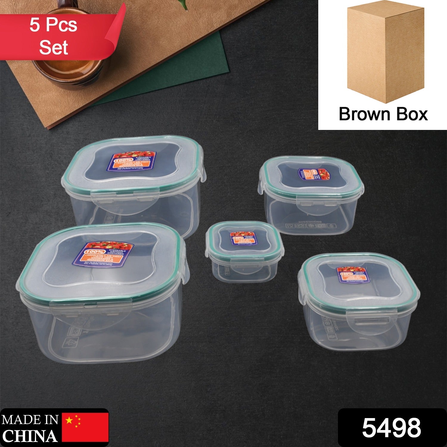 Kitchen Containers Set Fridge Storage Boxes (5 Ps Set)