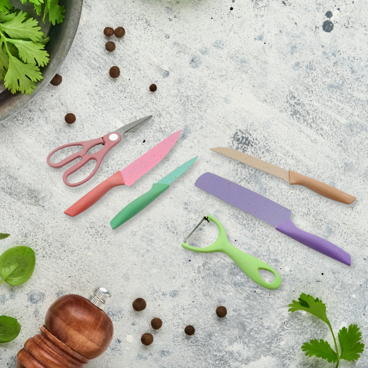 Corrugated 6pc Kitchen Knife Set Professional Box Knife Set 6 Piece Forged Kitchen Knives With Box.