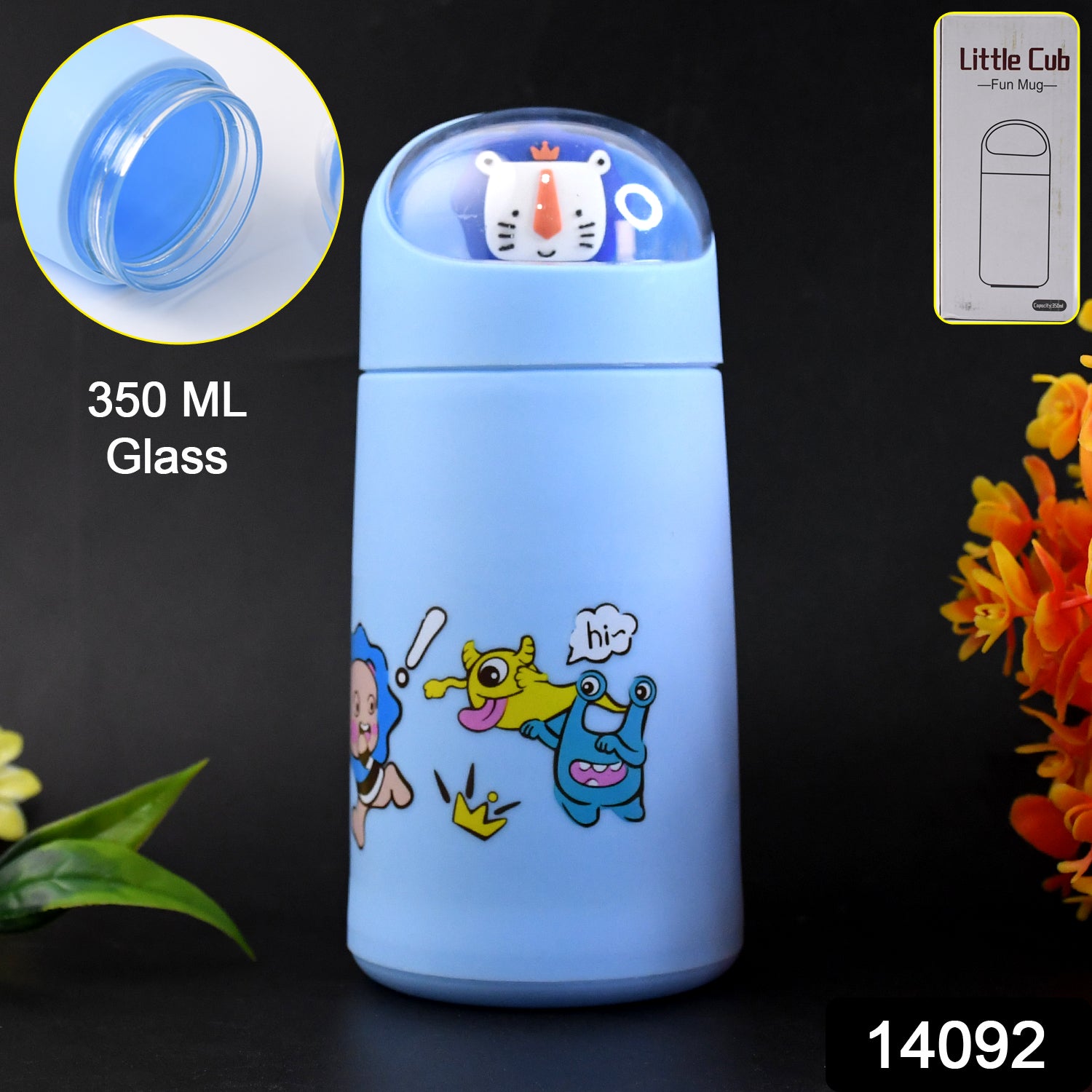 Double Wall Cartoon Glass Water Bottle 350ml