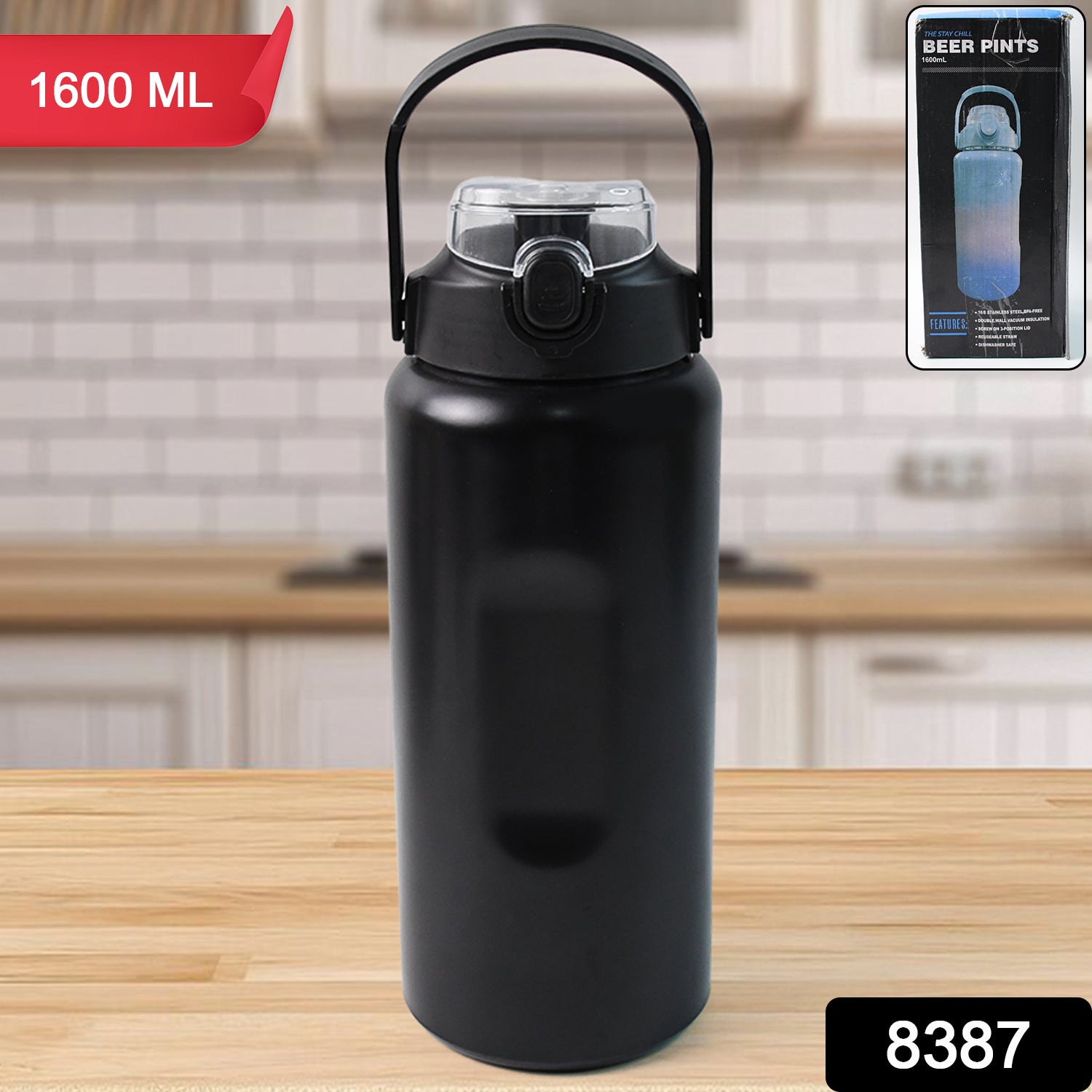 Large Capacity Stainless Steel Insulated Water Bottle 1600ml