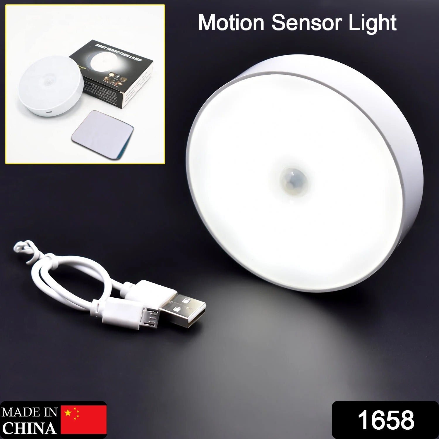 Round Shape  Led Motion Sensor Induction Led Light- 8pcs