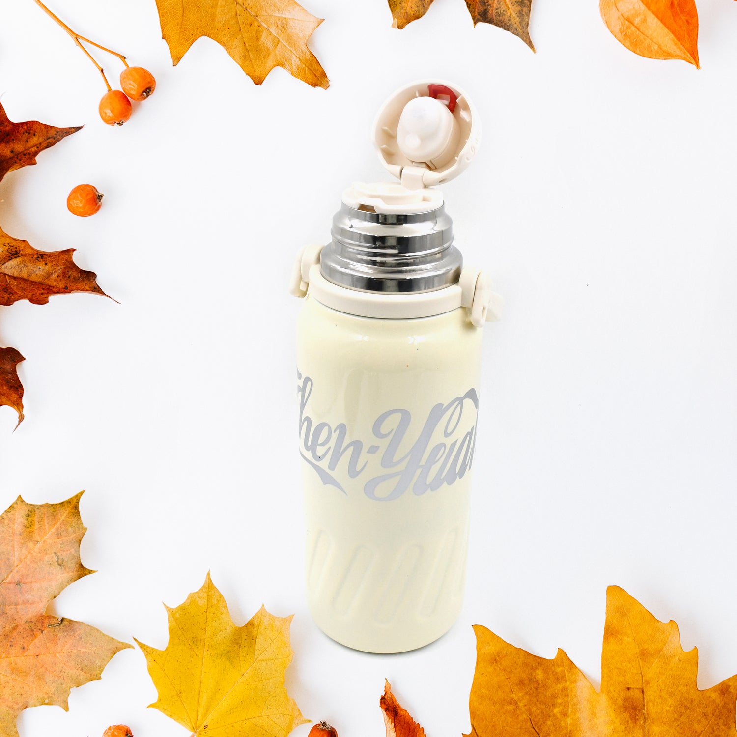 Stainless Steel Vacuum Insulated Water Bottle  Leak Proof Flask For Tea Coffee  Reusable Water Bottle With Hanging Strap  Bottle For Hot  Cold Drinks Wide Mouth Water Flask (900 ml)