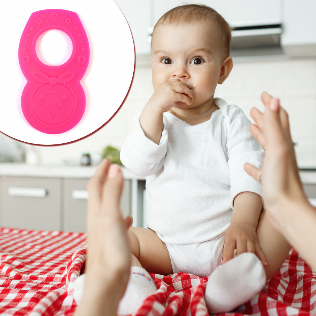 Silicone Baby Teether Pack Of 4 (Mix Design  Color)