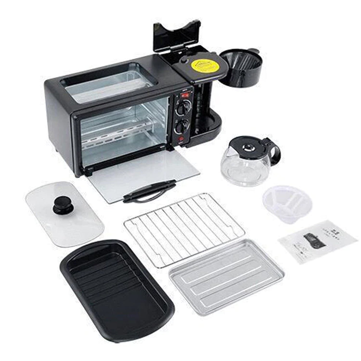 Breakfast Maker Portable Toaster Oven Grill Pan  Coffee Maker Full Breakfast Ready At One Go