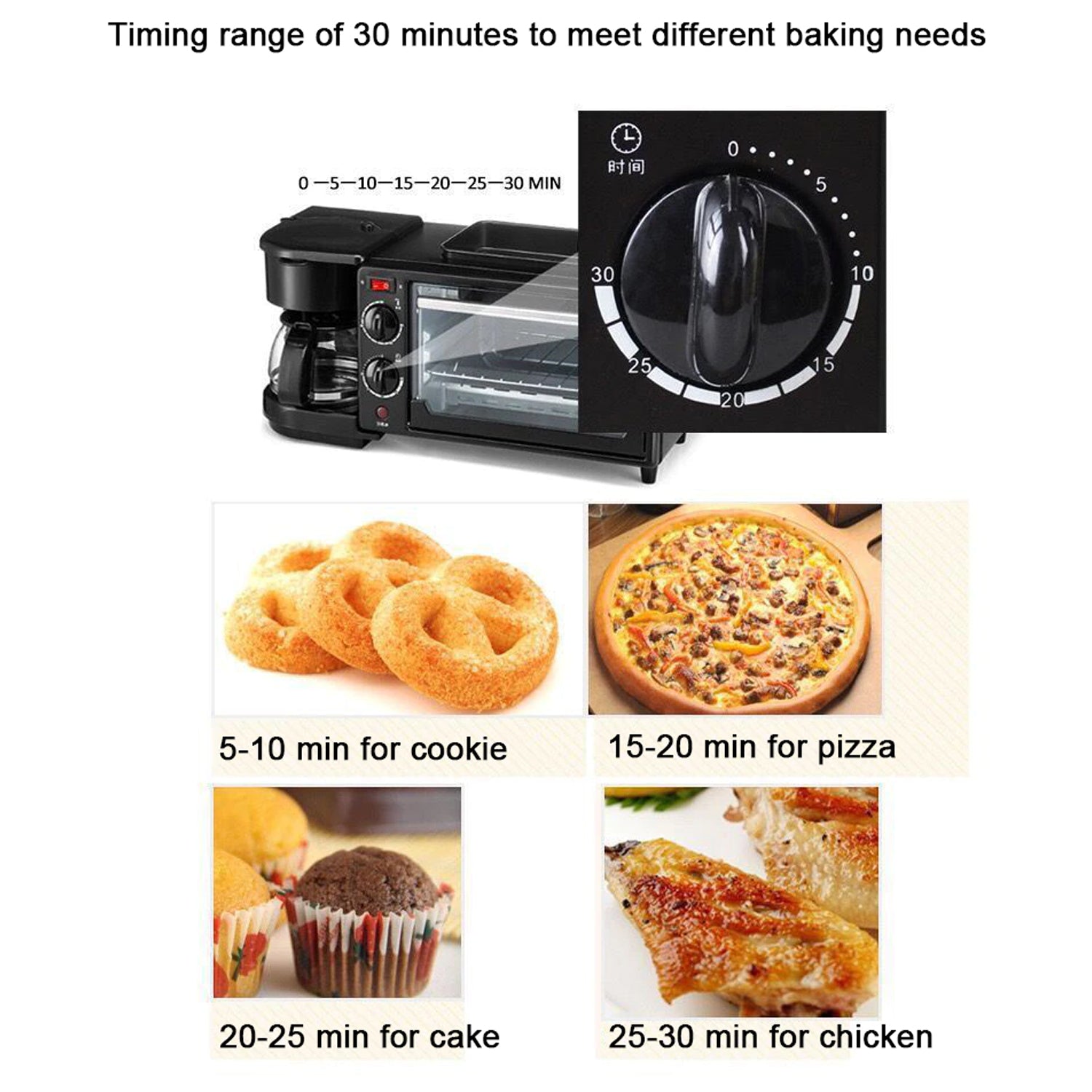 Breakfast Maker Portable Toaster Oven Grill Pan  Coffee Maker Full Breakfast Ready At One Go