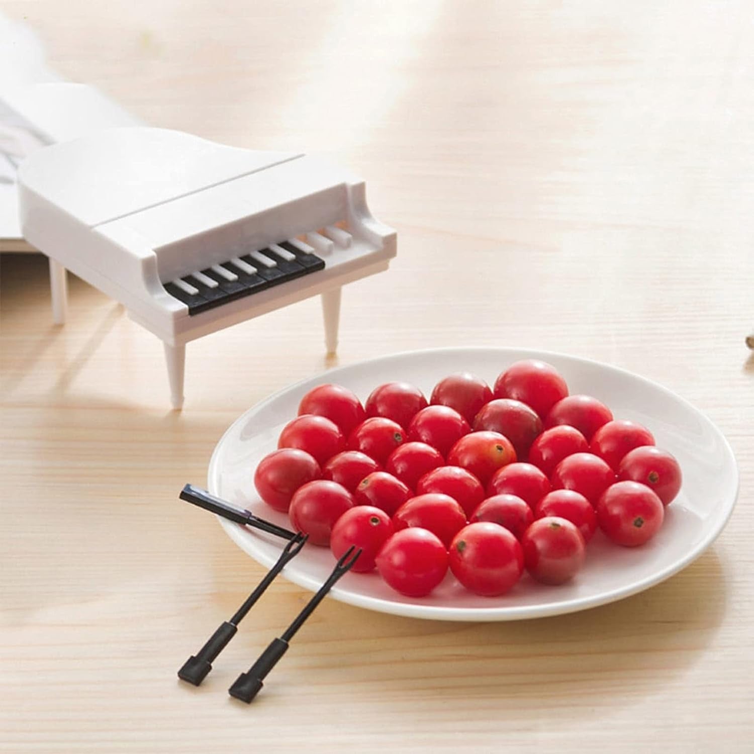 Creative Piano Fruit Forks Set Food Sticks For Dessert Fruit Snack Picking Kitchen Dining Tools (10 Pc Set)