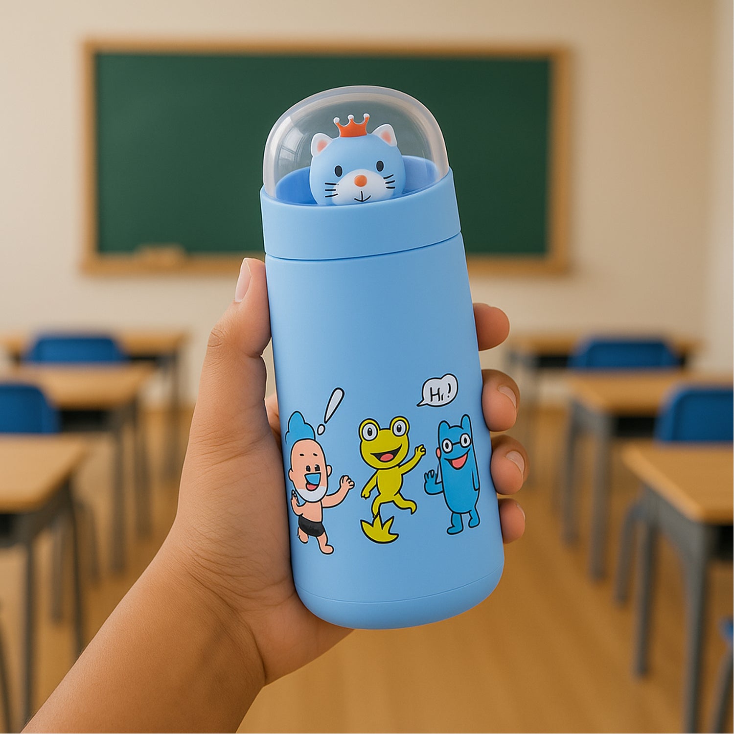Double Wall Cartoon Glass Water Bottle 350ml